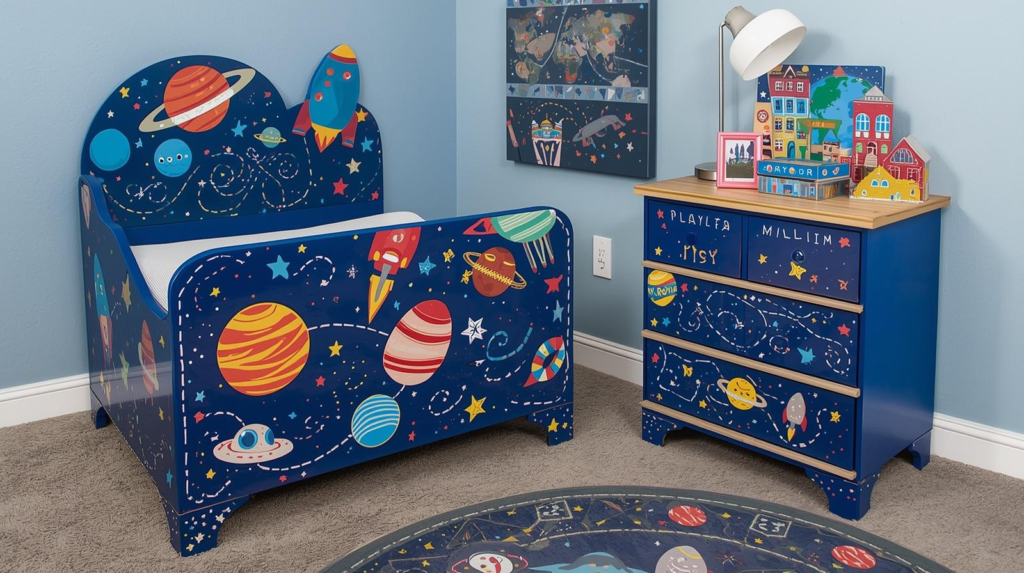 Contoh Custom Furniture untuk Kamar Anak dengan Tema Luar Angkasa