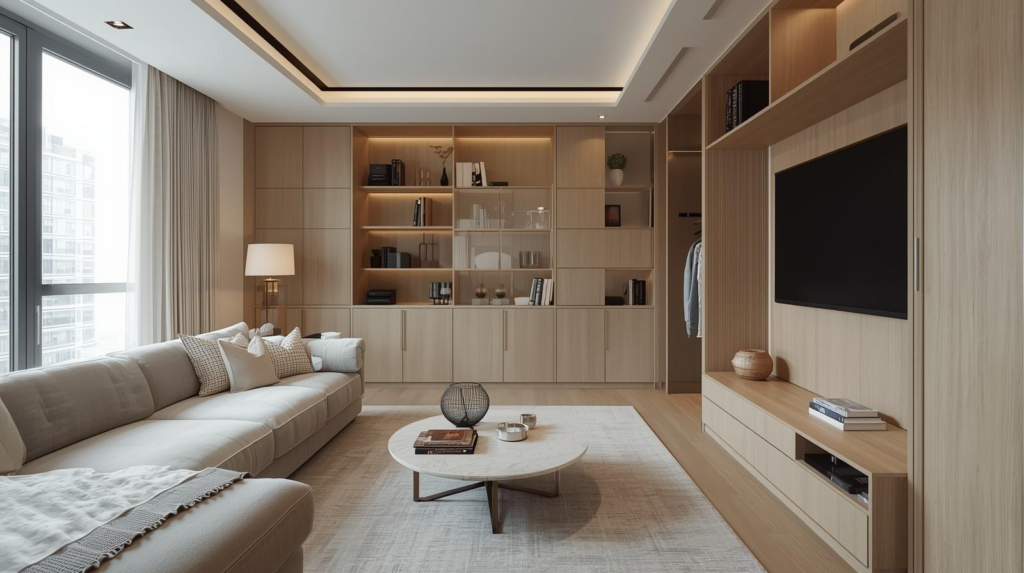 Transformasi Ruang Tamu Sempit dengan Custom Furniture Multifungsi
