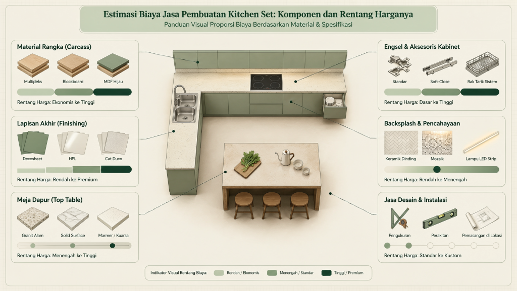 Estimasi Biaya Jasa Pembuatan Kitchen Set