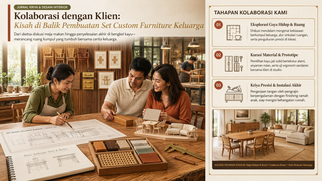 Kolaborasi dengan Klien: Kisah di Balik Pembuatan Set Custom Furniture Keluarga 2 ✅ | Jualkayu 2026 Kolaborasi dengan Klien Kisah di Balik Pembuatan Set Custom Furniture Keluarga